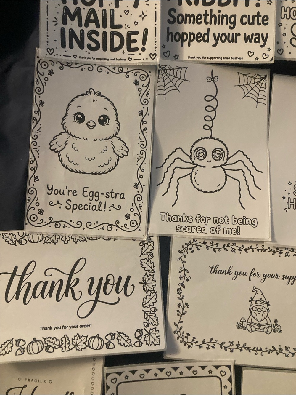 Customized Thank You Note - Black & White (50) 4x6 stickers - Picture 7 of 17